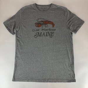 Lucky Brand Gray Bar Harbor Maine Short Sleeve Crewneck Shirt Mens XL